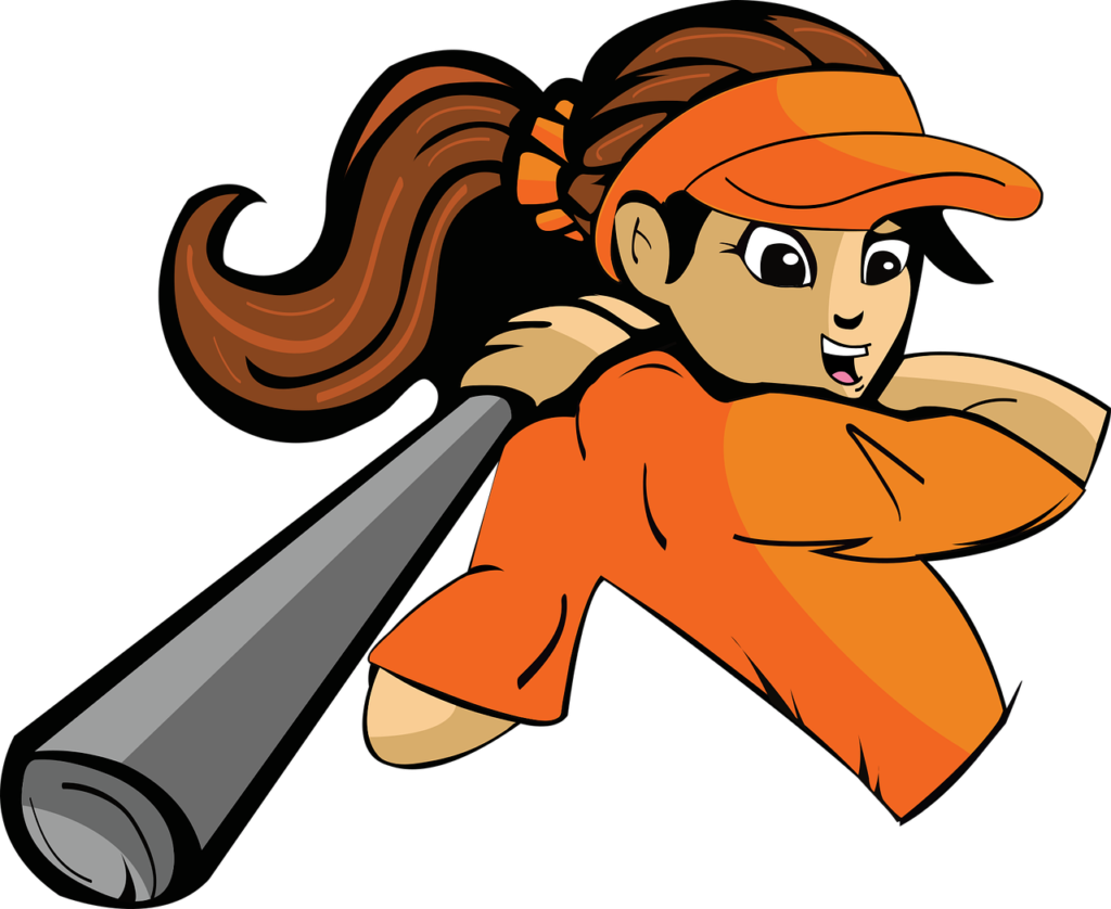 Softball Girl Batting Bat Athlete - 1shortdesign / Pixabay